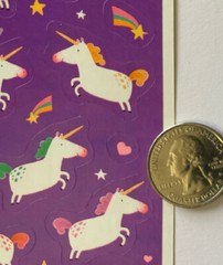 COLORFUL CHUBBY UNICORN Stickers(17pc)Heartline •Mystical •Animal•Rainbow•Heart