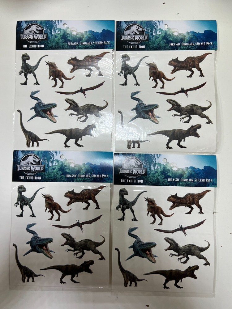 JURASSIC WORLD JURASSIC PARK Realistic Dino Sticker 4 Pack buy more and save $$