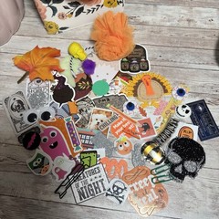 Junk Journal Kit Halloween & Fall Themed Planner Decor Supplies Scrapbook Lot