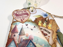 Easter Bunny Kisses Village Carrots Farm Tags Pocket OOAK #35 3D Handmade