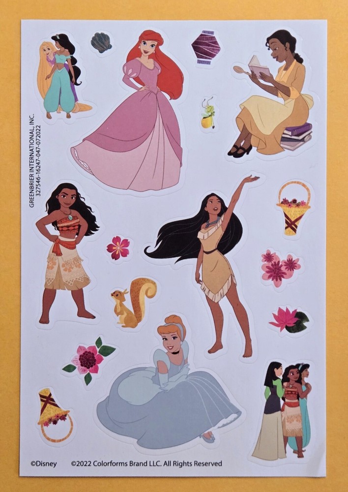 Disney Princess Sticker Single Sheet