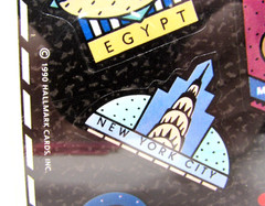Vintage 1990 Travel Stickers Australia Hawaii Africa NYC Paris Hallmark NOS NIP