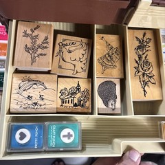 Over 175pc Mixed Lot of Rubber Stamps For Crafting Scrapbooking in Organizer
