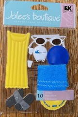 RARE Jolees POOL Water Swimming Tube Beach Flip Flop Goggles Towel Stickers 3D