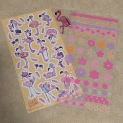 Stickii Club Pipsticks Pink Cute Flamingo Sticker Sheet Bundle summer colorful
