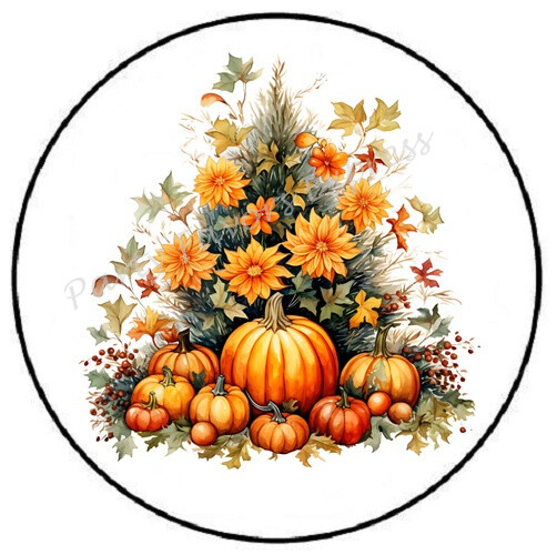 PUMPKIN TREE HALLOWEEN FALL AUTUMN ENVELOPE SEALS LABELS STICKERS PARTY FAVORS