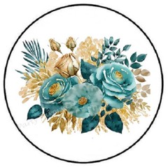 TEAL GOLD FLOWERS WEDDING ENVELOPE SEALS LABELS STICKERS PARTY FAVORS