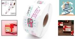 Pink Camera Stickers, 3×5 inch, 500 pcs for Retail & Gifts