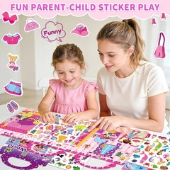 3-Set Reusable Jelly Sticker Books Toddlers 3-6 Yrs: Princess, Mermaid, Elves