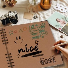 8×8 Scrapbook Album Kraft Paper Memory Book 60 Blank Pages Hardcover Photo Album
