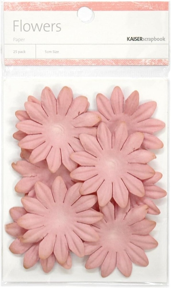 Paper Flowers, Pink, 25/pk, 5cm, scrapbook – Kaisercraft 829