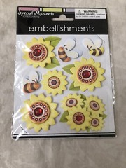 Special Moments Scrapbooking Embellishments Bumble Bee and Flower New in Package