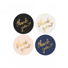 Roll of 500 1″ Thank You for Your Purchase Stickers Gold Round Sealing Labels