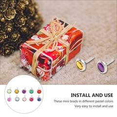 100 Pcs Round Paper Fasteners Pastel Brads Paper Crafts Brads