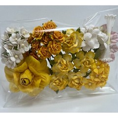 9 Packs Paper Flower Kit Wedding Gift bouquet Scrapbook (TH/9-Multi Colors A1)