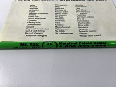 1972 Mr. YUK Pittsburgh Poison Control Center Sticker Sheet And Pencil NEW