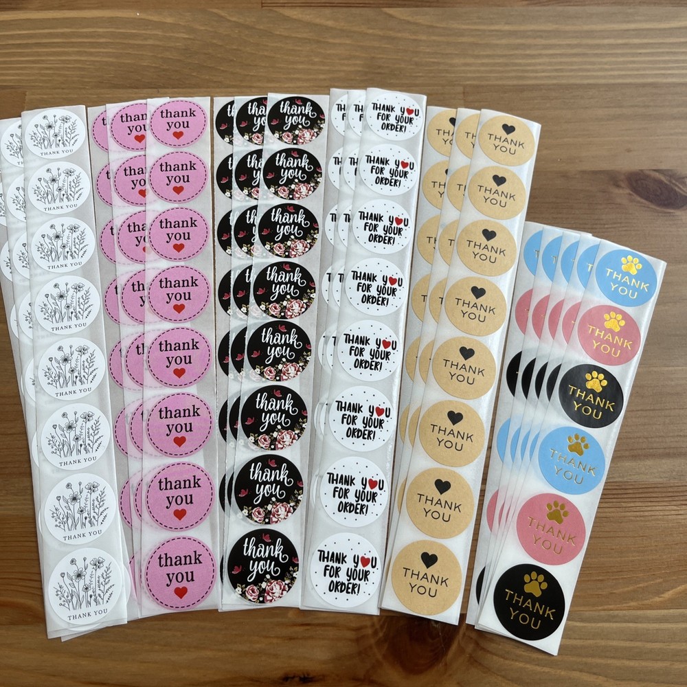 150pcs Cute Thank You Stickers 1 inch Small Business Decorate Envelopes Sealing