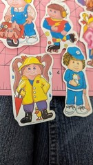 Vintage Stickers Lot Blue Box Flower Kids 80s Cabbage Patch Kid Knockoff? Lot 12