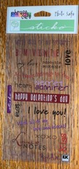 Sticko Phrase Cafe Happy Valentines Day Love Notes Kiss By Mine Heart Stickers