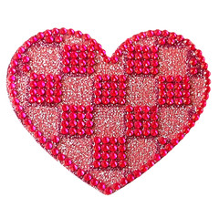 2-inch Rhinestone & Glitter Pink Heart Adhesive Gem/Sticker, Embellishment/Bling
