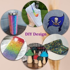 34000Pcs Multicolor 3mm Resin Rhinestones Bedazzling Kit with Glue Set