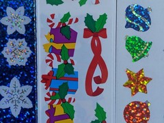 Vintage Mrs. Grossman’s Stickers Christmas Snow Gifts Prismatic Holographic