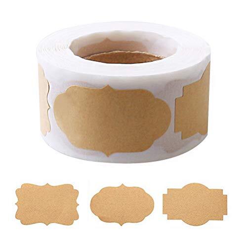 300 Pcs Gift Tags Stickers Name Labels Stickers, Self-Adhesive Handmade Brown