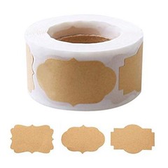 300 Pcs Gift Tags Stickers Name Labels Stickers, Self-Adhesive Handmade Brown