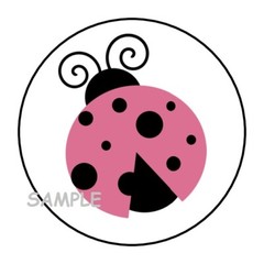 30 PINK LADYBUG ENVELOPE SEALS LABELS STICKERS 1.5″ ROUND BIRTHDAY PARTY FAVORS
