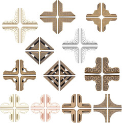 96pcs Book Corners 12 Styles Iron Corner Protectors 4 Colors Triangle Vintage…