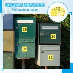 3″ Consecutive Number Stickers, 1 Set Self Adhesive Number Decals, Yellow