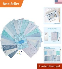 Versatile Blue Scrapbook Paper & Fabric Set – Perfect for Boys’ Birthday Crafts