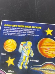 Scholastic Super Glow in the dark Space stickers sheet vintage 1985 Moon Comet