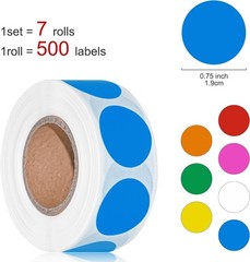 3500 Pcs Colored Dot Stickers, 3/4″ Label Sticker round Color Coding Labels