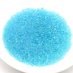 50g Sky Blue Glass Caviar MicroBeads Bubbles Balls Fillers Mixed Size Nail Art