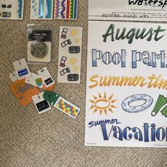 AUGUST Themed Embellishments Lot