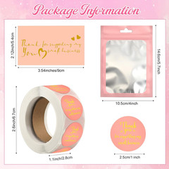 Leelosp 2280 Pcs Pink Thank You Cards and Stickers Small Business Wedding Handma