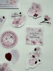 Japanese Sakura Flake Stickers 42pcs Cherry Blossom Kawaii Scrapbook ST-12