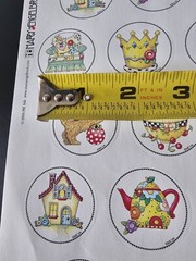 Mary Engelbreit 48 Colorful Stickers Round Seals 6 Designs 1.5″ Teapot Dog House