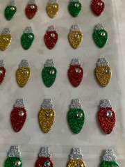 CHRISTMAS PAPER CRAFTS CHRISTMAS GLITTER LIGHTS W/GEMSTONES 25PCS XMAS LIGHTS
