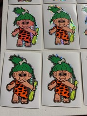 Lot 18 Vintage Stickers Neon Trolls Prism Vending Machine Sticker Caveman