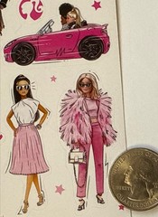 PINK BARBIE Stickers(14pc)Mattel…Dolls…Change Clothes…Ladies…Outfits…Car…Shoes…