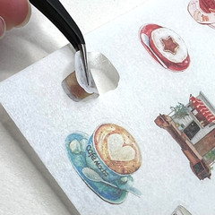 Coffee Drink Washi Paper Stickers 6 Sheets Scrapbooking Planners Journaling