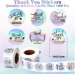 1120Pcs Thank You Stickers and Cards Set for Supporting My Small Holographic