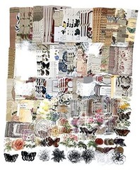 260PCS Vintage Journaling Scrapbooking Supplies Flowers and Butterflies