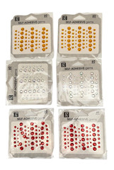 Studio G Lot Self-Adhesive Gems For Crafts Scrapbooking Red Yellow Clear