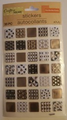 Crafters Square Tile Border Stickers Gold & Black Textured Geometric Design 35pc