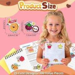 300PCS Large Scratch and Sniff Scented Stickers for Kids, Incentive Smelly Su…