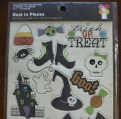 Imaginisce Hallowhimsy Collection Rest in Pieces Halloween chipboard stickers