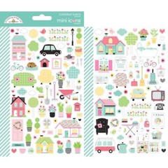 Crafts Doodlebug Icon Stickers My Happy Place Houses Vehicles Household Goods